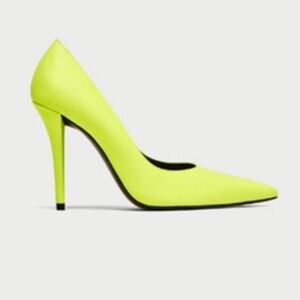Neon Yellow Heels - Worn Once, Size 8